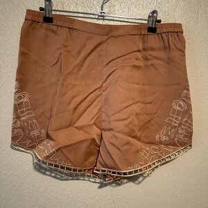 Rodebler Satin Shorts Embroidery Size Large‎ Pull On Loungewear